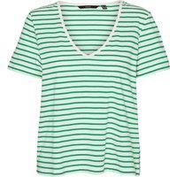 Striped Cotton V-Neck T-Shirt