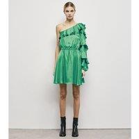 One Shoulder Skater Dress with Ruffles