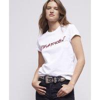 Cotton Silk-Screen T-Shirt with Crew Neck and Short Sleeves