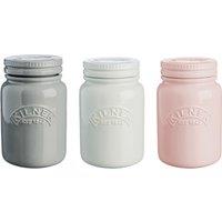 Set of 3 Ceramic Push Top Storage Jars