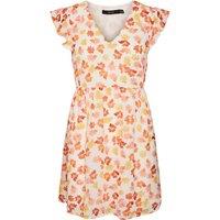 Printed Mini Dress with Short Ruffled Sleeves