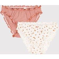 Pack of 2 Knickers in Ruffled Organic Cotton