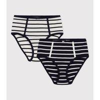 Pack of 2 Knickers in Striped Organic Cotton