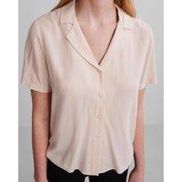 Tailored Collar Blouse with Short Sleeves