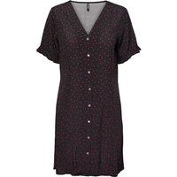 Printed Buttoned Mini Dress