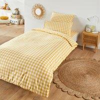 Veldi Yellow Gingham 100% Cotton Child's Pillowcase