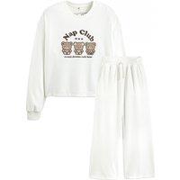 Teddy Bear Print Pyjamas in Velour