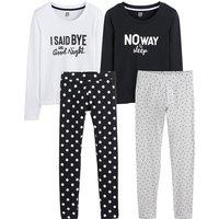 Pack of 2 Pyjamas in Polka Dot/Slogan Print