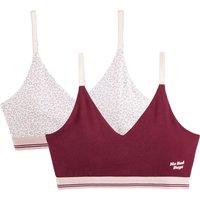 Pack of 2 Bralettes in Cotton with Shoestring Straps