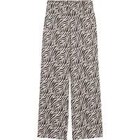 Recycled Wide Leg Trousers in Zebra Print, Length 31.5"