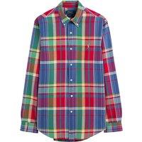 Checked Cotton Shirt with Logo Embroidery and Long Sleeves