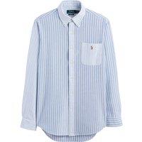 Oxford Cotton Shirt with Logo and Buttoned Collar