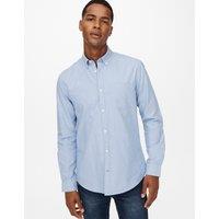 Neil Oxford Cotton Shirt with Buttoned Collar