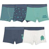 Pack of 5 Boxers in Monster Print Jersey Cotton