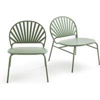 Set of 2 Solale Metal Garden Armchairs