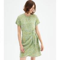 Printed Wrapover Mini Dress with Short Sleeves