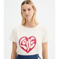 Cotton Boucl Print T-Shirt with Short Sleeves