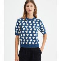Heart Print Jumper with Short Sleeves
