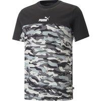 Camo Print Cotton T-Shirt with Short Sleeves