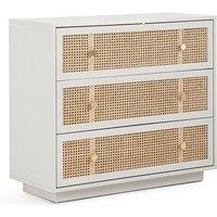 Paola Pine & Rattan Chest of 3 Drawers