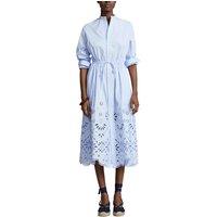 Cotton Poplin Shirt Dress with Broderie Anglaise