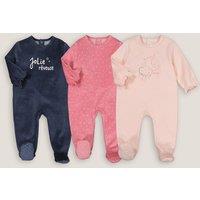Pack of 3 Sleepsuits in Velour