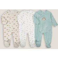 Pack of 3 Rainbow Sleepsuits in Velour