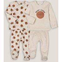 Pack of 2 Pyjamas in Velour with Cookie Print