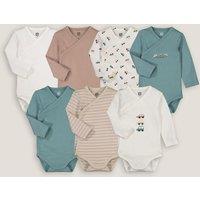 Pack of 7 Newborn Bodysuits in Cotton with Long Sleeves