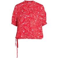 Printed Mandarin Collar Blouse