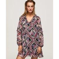 Printed Ruffled Mini Dress