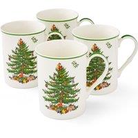 Set of 4 Christmas Tree Mugs