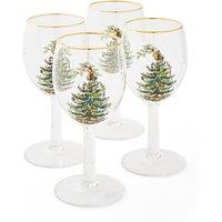 Set of 4 Christmas Tree Wine Glasses