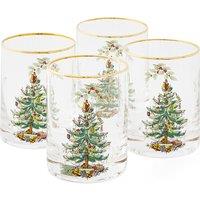 Set of 4 Christmas Tree Old Fashioned Glasses