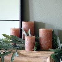 14cm Pillar Candle Rustic Amber