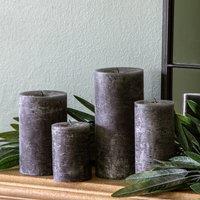 Pack of 2 10cm Pillar Candle Rustic Slate