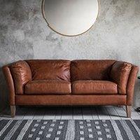 Nadiad Vintage Leather 2 Seater Sofa with Solid Wood Legs