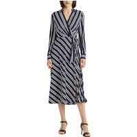 Recycled Striped Wrapover Dress