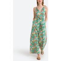 Tropical Print Strappy Jumpsuit
