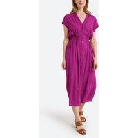Button-Through Midaxi Dress with Short Sleeves