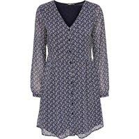 Printed V-Neck Mini Dress