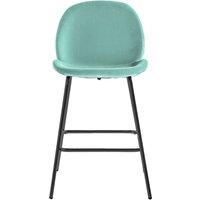 Rewari Velvet Bar Stools with Black Legs (Set of 2)