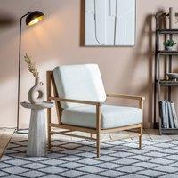 Yanam Boucle Armchair with Oak and Rattan Frame