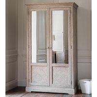 Nashik Ash Wood Parquet 2 Door Mirrored Wardrobe