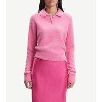 Jessi Knitted Polo Jumper in Alpaca Mix