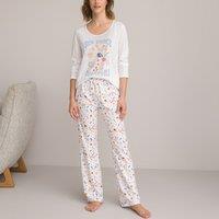 Printed Cotton Jersey Pyjamas with Long Sleeves