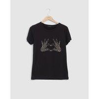 Embroidered Cotton Mix T-Shirt with Short Sleeves