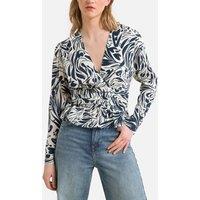 Cae Printed Blouse with V-Neck and Long Sleeves