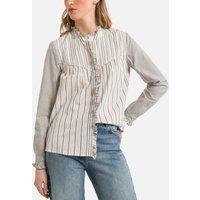 Luz Striped Cotton Shirt with Ruffles and Long Sleeves