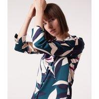 Liva Pyjama Shirt in Leaf Print